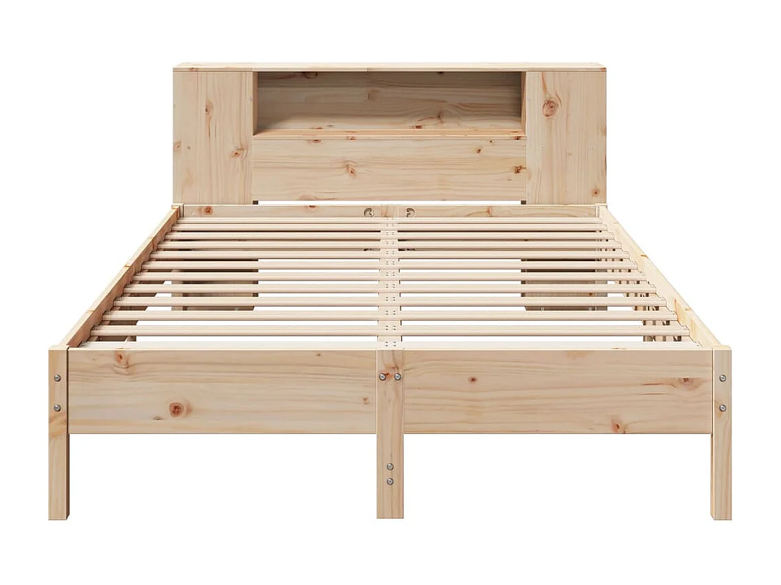Bed met boekenkast zonder matras massief grenenhout 140x200 cm