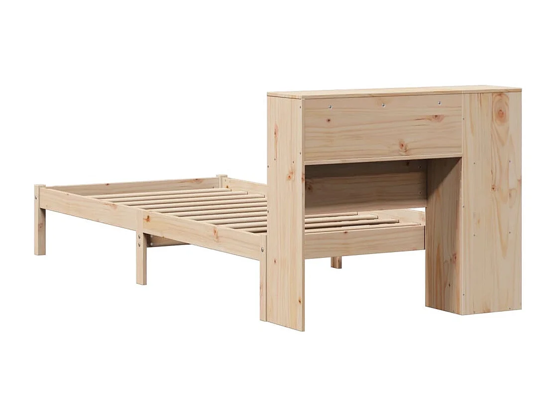 Cama con estantería sin colchón madera maciza de pino 90x190 cm