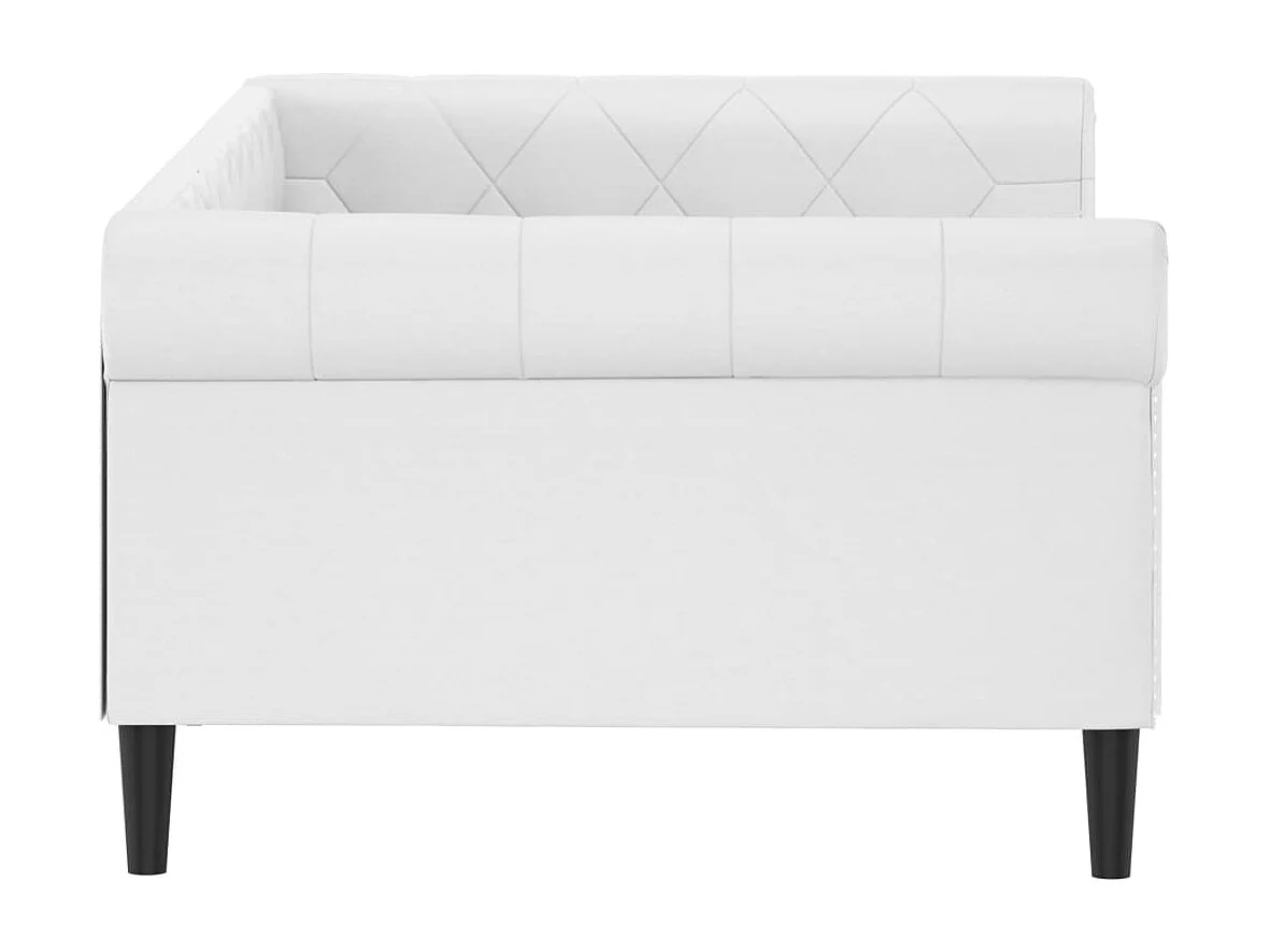 Sofá cama cuero sintético blanco 100x200 cm