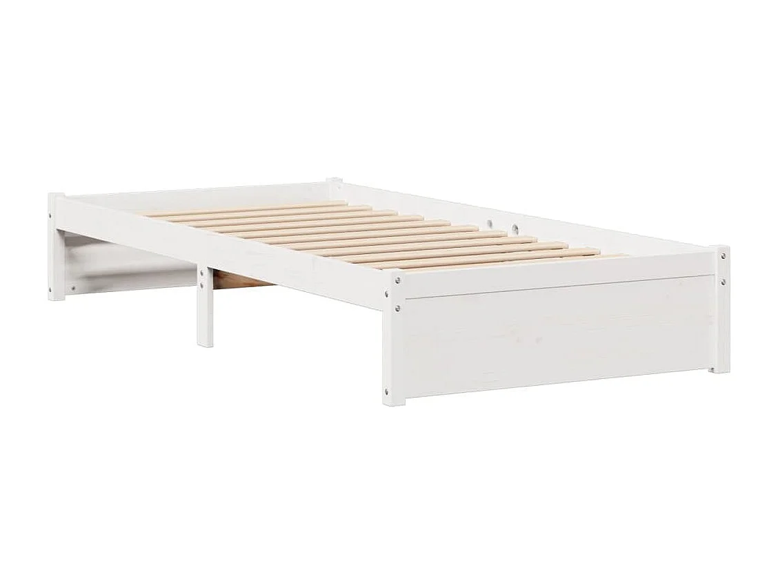 Cama com estante sem colchão 90x200 cm pinho maciço branco