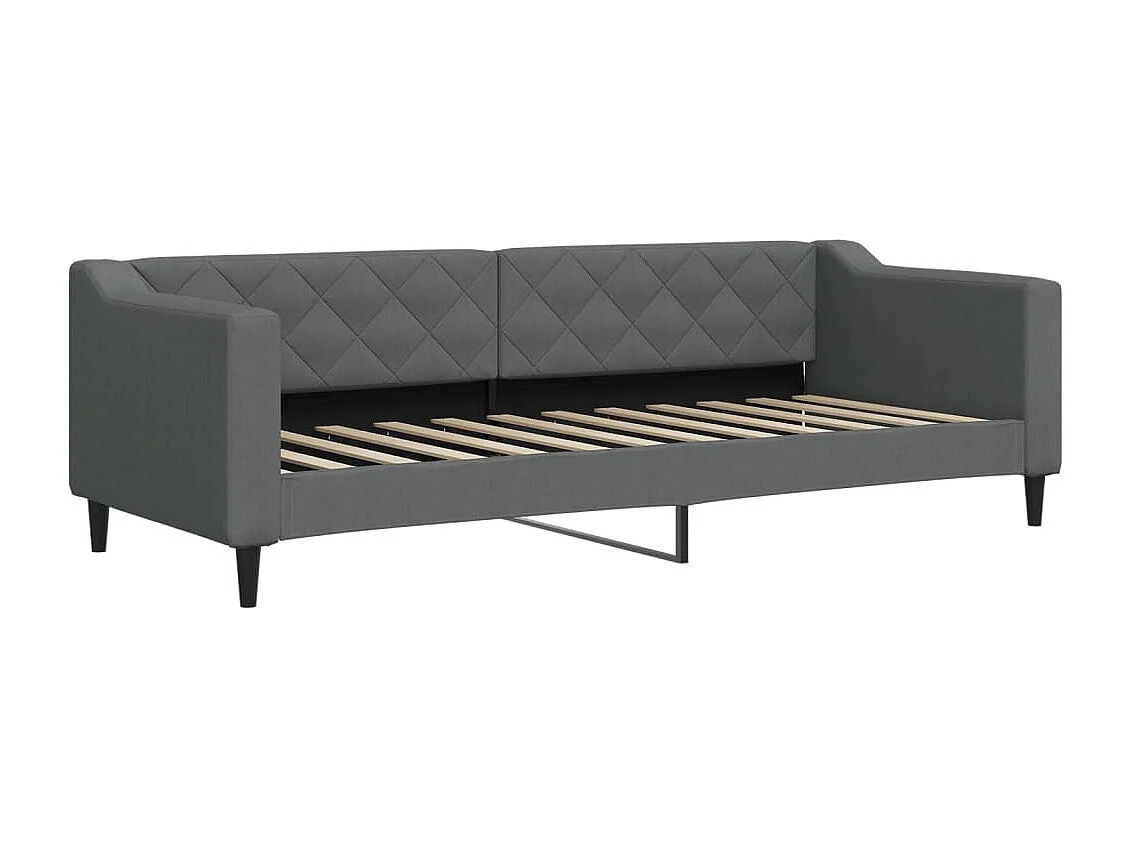 Slaapbank met onderschuifbed 80x200 cm stof donkergrijs