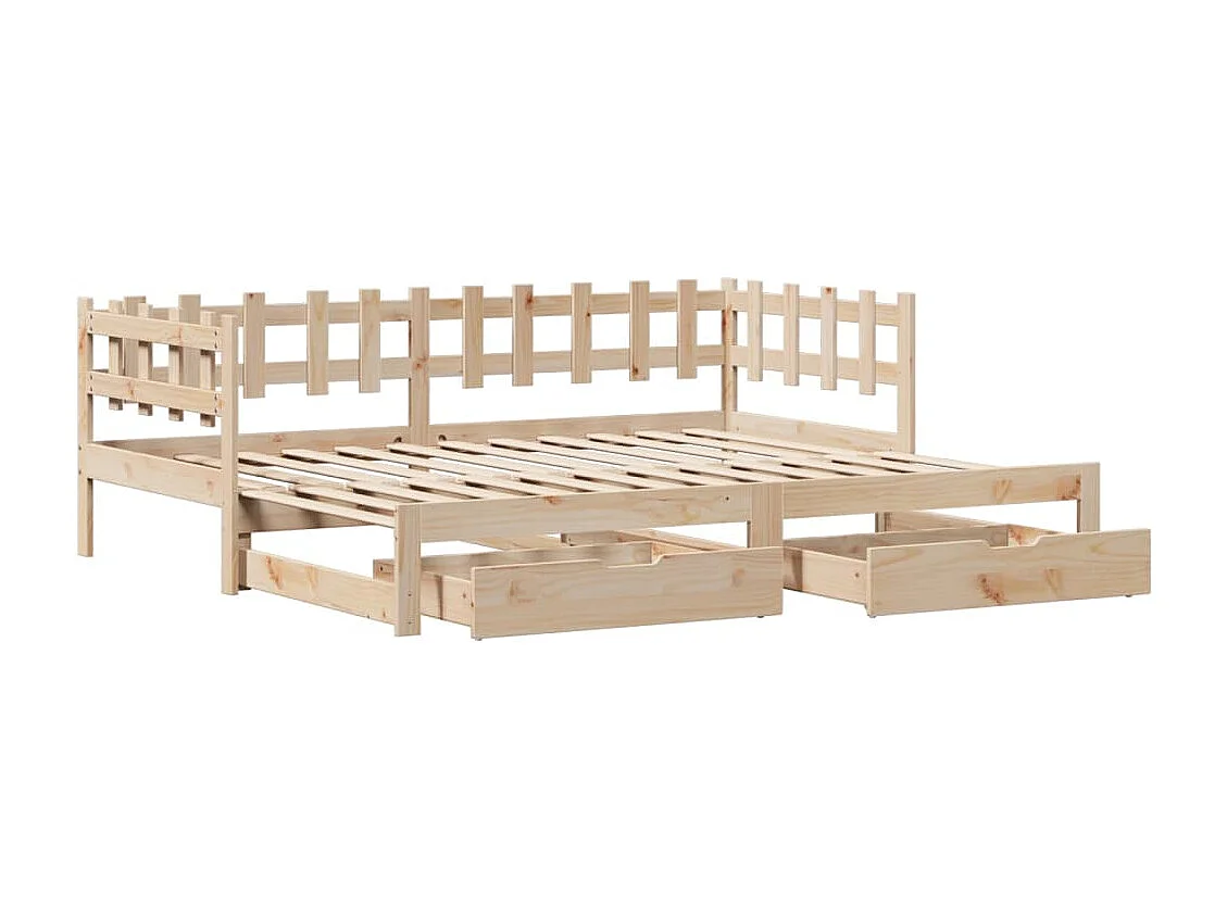 Sofá cama nido con cajones madera maciza de pino 90x190 cm
