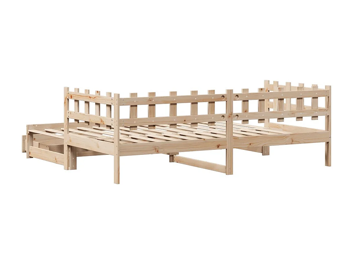 Sofá cama nido con cajones madera maciza de pino 90x190 cm