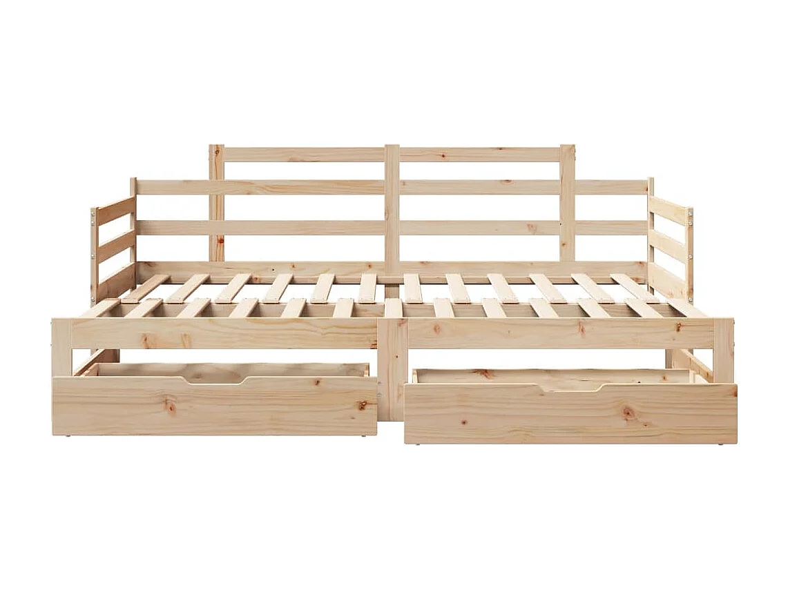 Slaapbank met onderschuifbed en lades zonder matras 80x200 cm