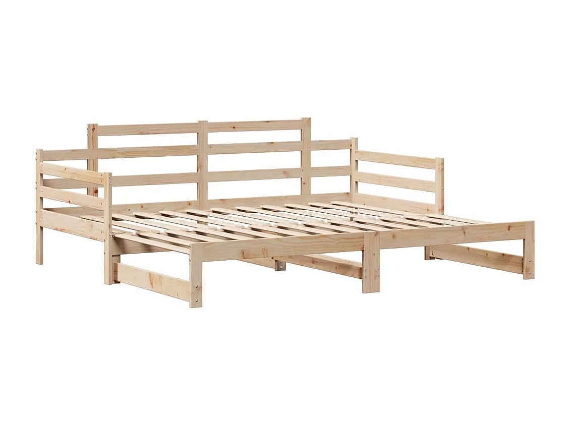 Slaapbank met onderschuifbed en lades zonder matras 80x200 cm