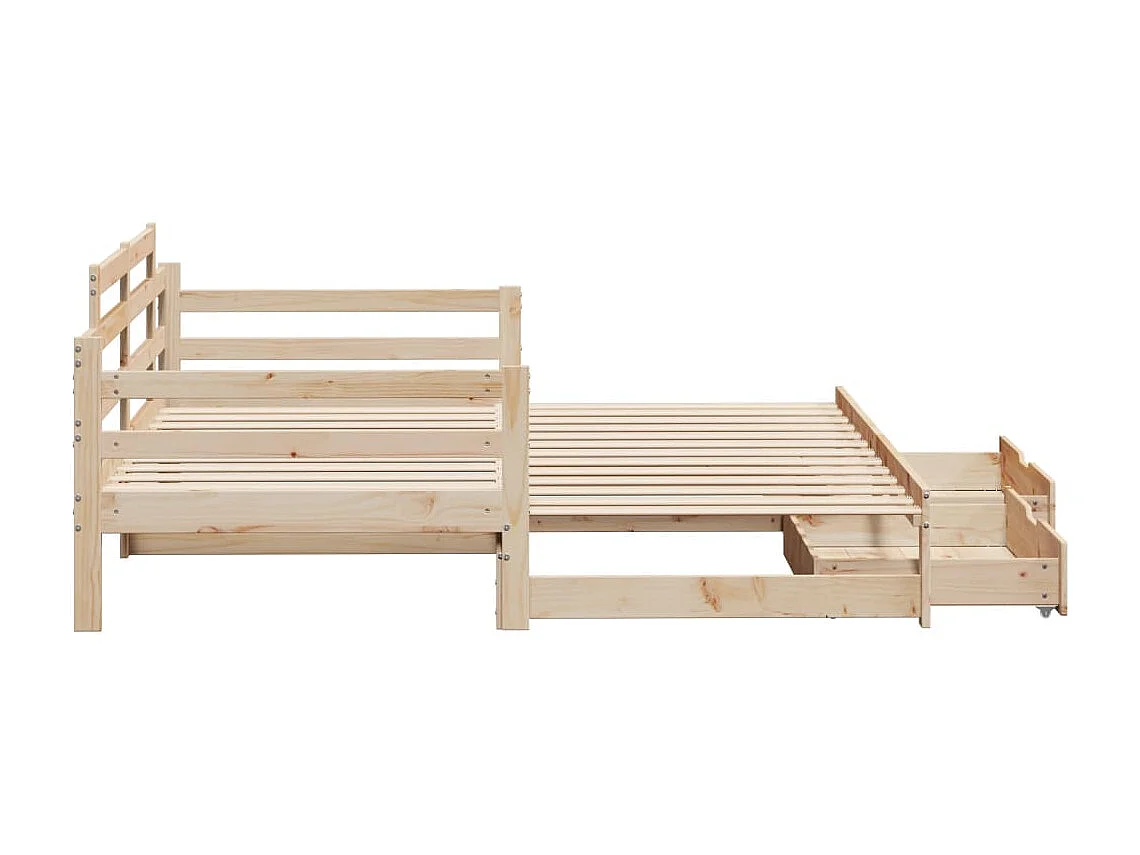 Slaapbank met onderschuifbed en lades zonder matras 80x200 cm