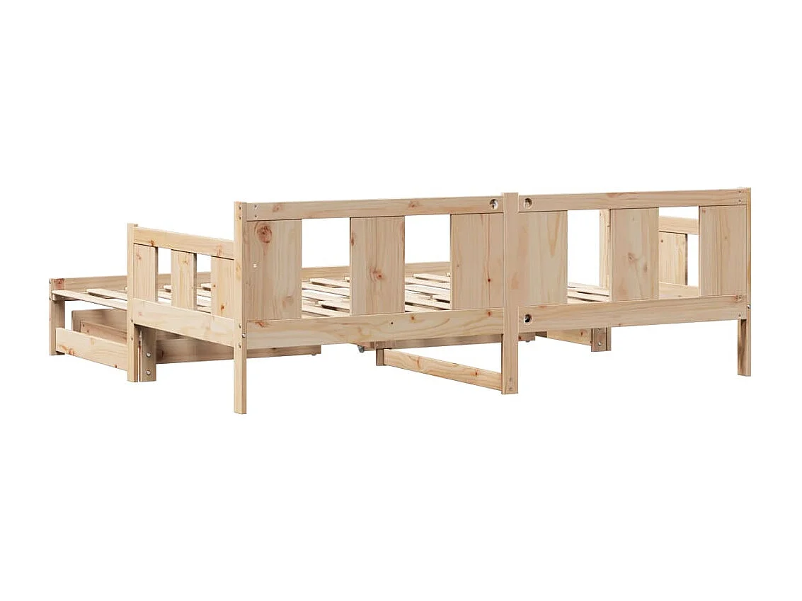 Slaapbank met onderschuifbed en lades zonder matras 80x200 cm