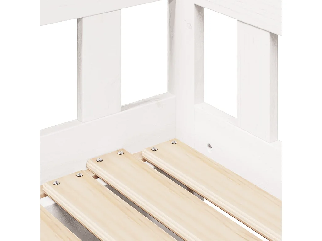 Slaapbank met onderschuifbed/lades zonder matras 90x200 cm wit