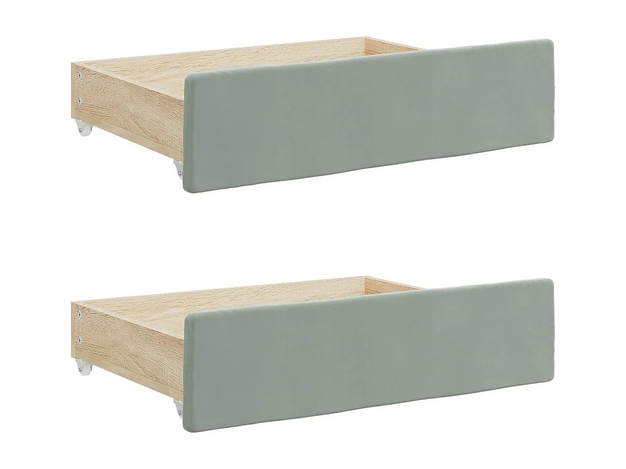 Sofá-cama c/ gavetão e gavetas 100x200 cm veludo cinzento-claro