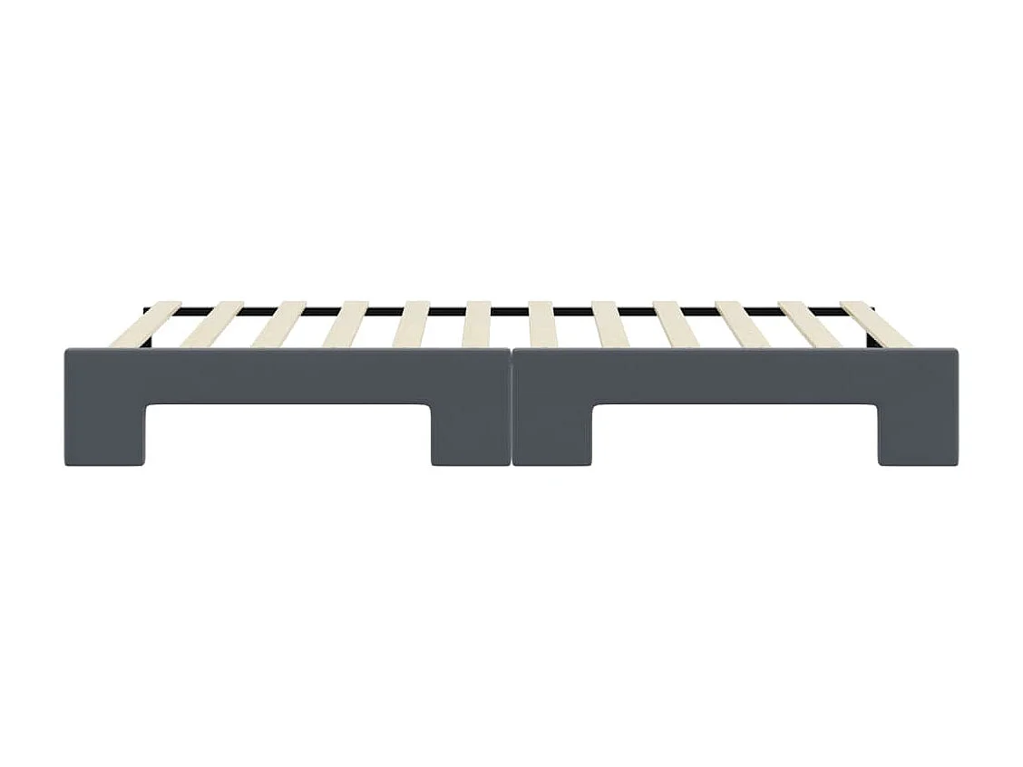 Slaapbank met onderschuifbed 80x200 cm fluweel donkergrijs