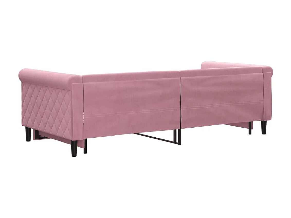 Sofá cama nido terciopelo rosa 90x200 cm