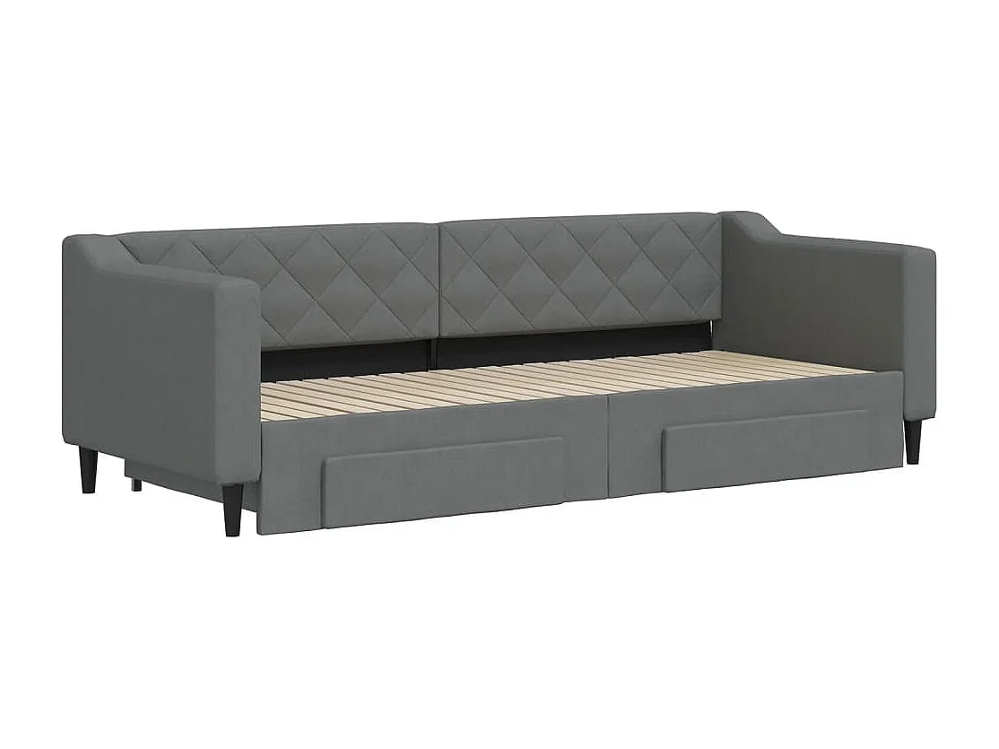 Sofá cama nido con cajones tela gris oscuro 80x200 cm