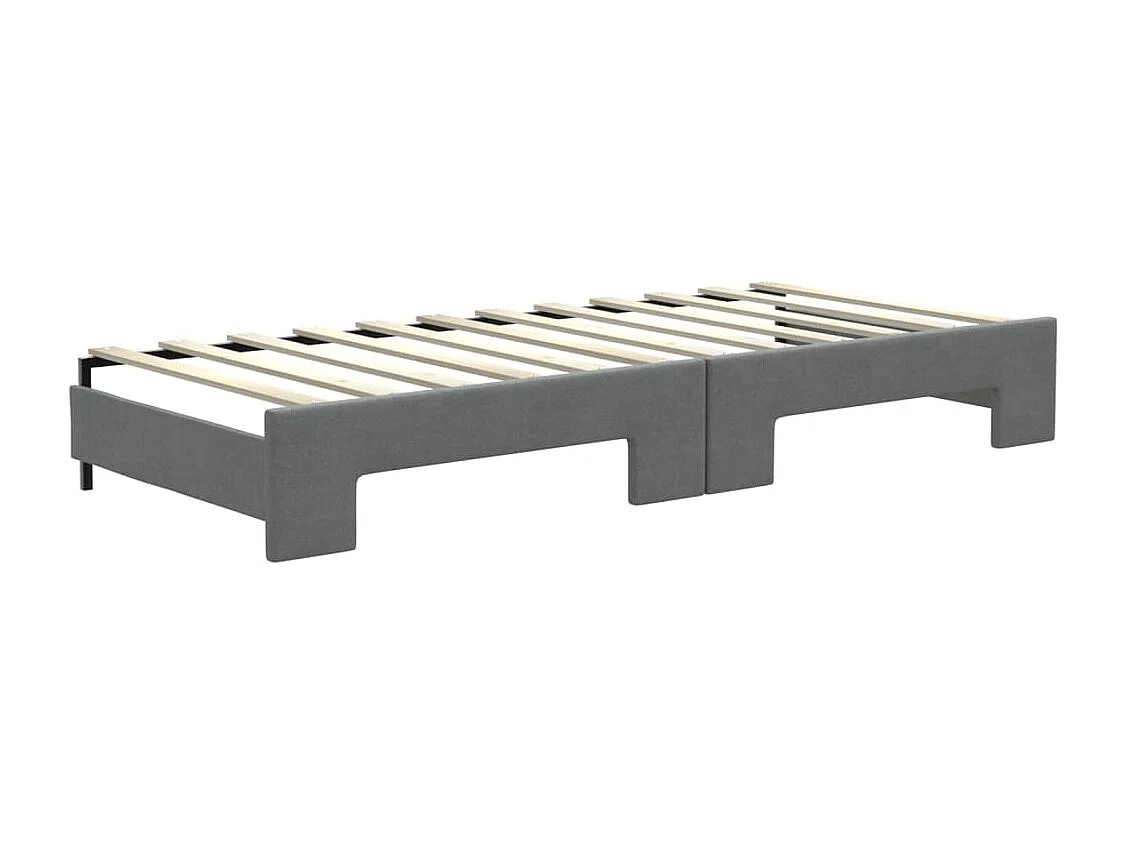 Sofá cama nido con cajones tela gris oscuro 80x200 cm