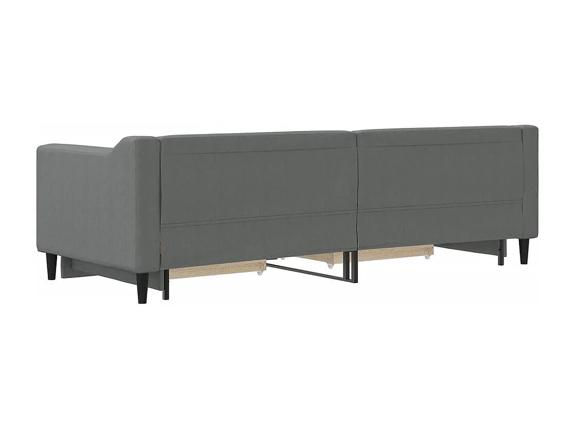 Sofá cama nido con cajones tela gris oscuro 80x200 cm