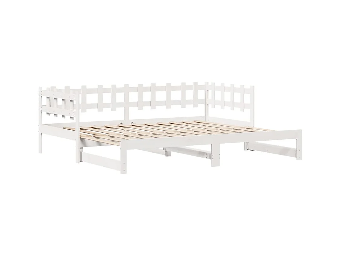 Sofá cama nido con cajones madera maciza pino blanca 90x190 cm