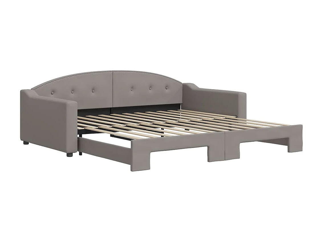 Slaapbank met onderschuifbed 100x200 cm stof taupe