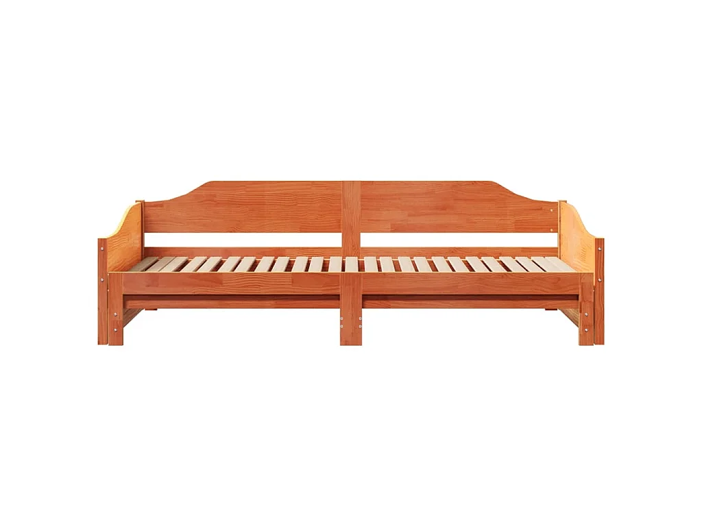 Sofá cama nido madera maciza de pino marrón cera 90x190 cm
