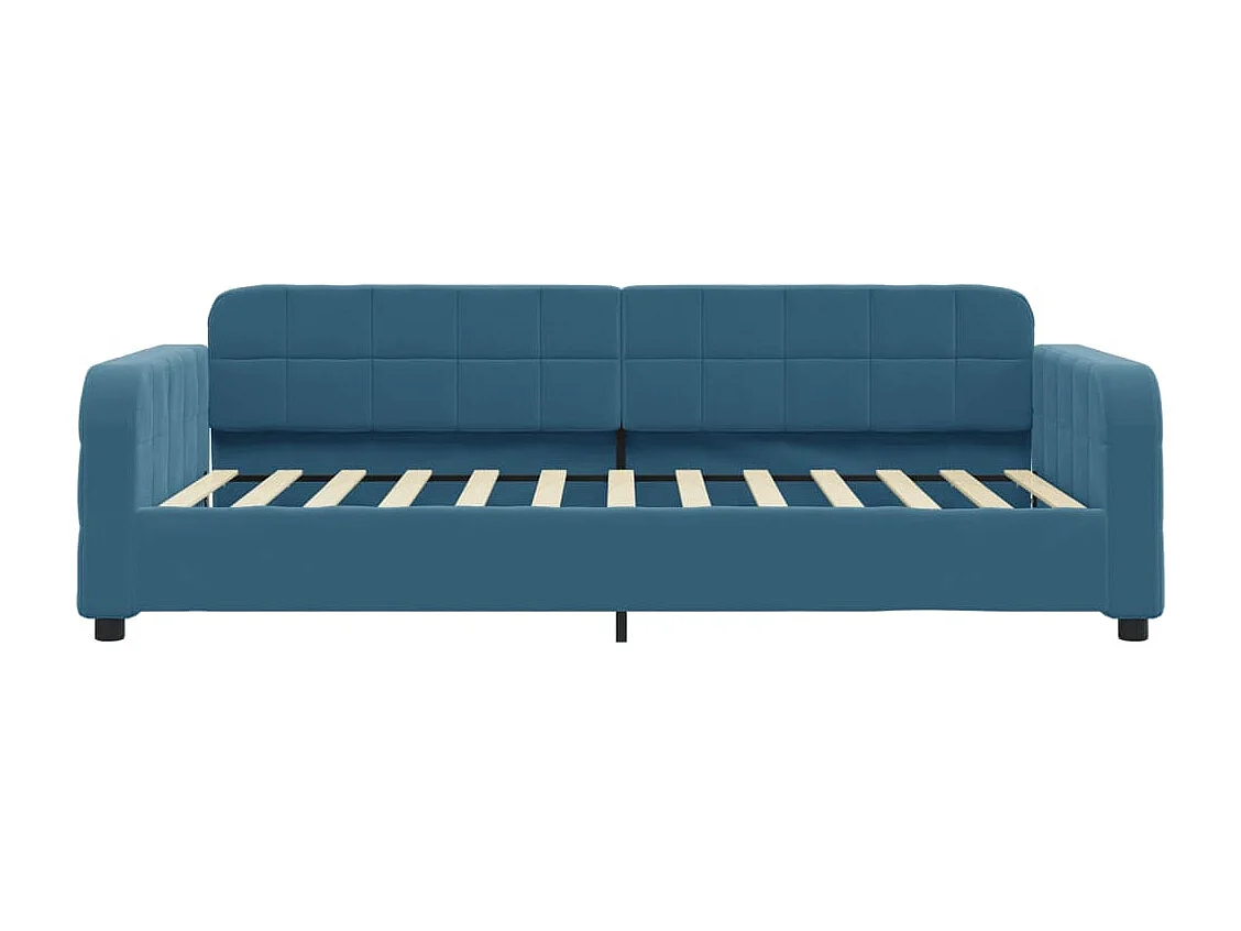 Slaapbank met onderschuifbed en lades 80x200 cm fluweel blauw