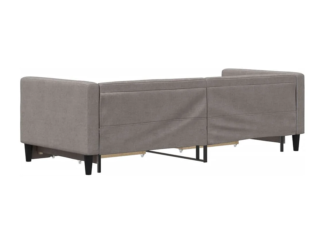 Slaapbank met onderschuifbed en lades 80x200 cm stof taupe