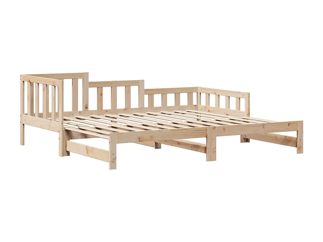 Slaapbank met onderschuifbed en lades zonder matras 90x200 cm