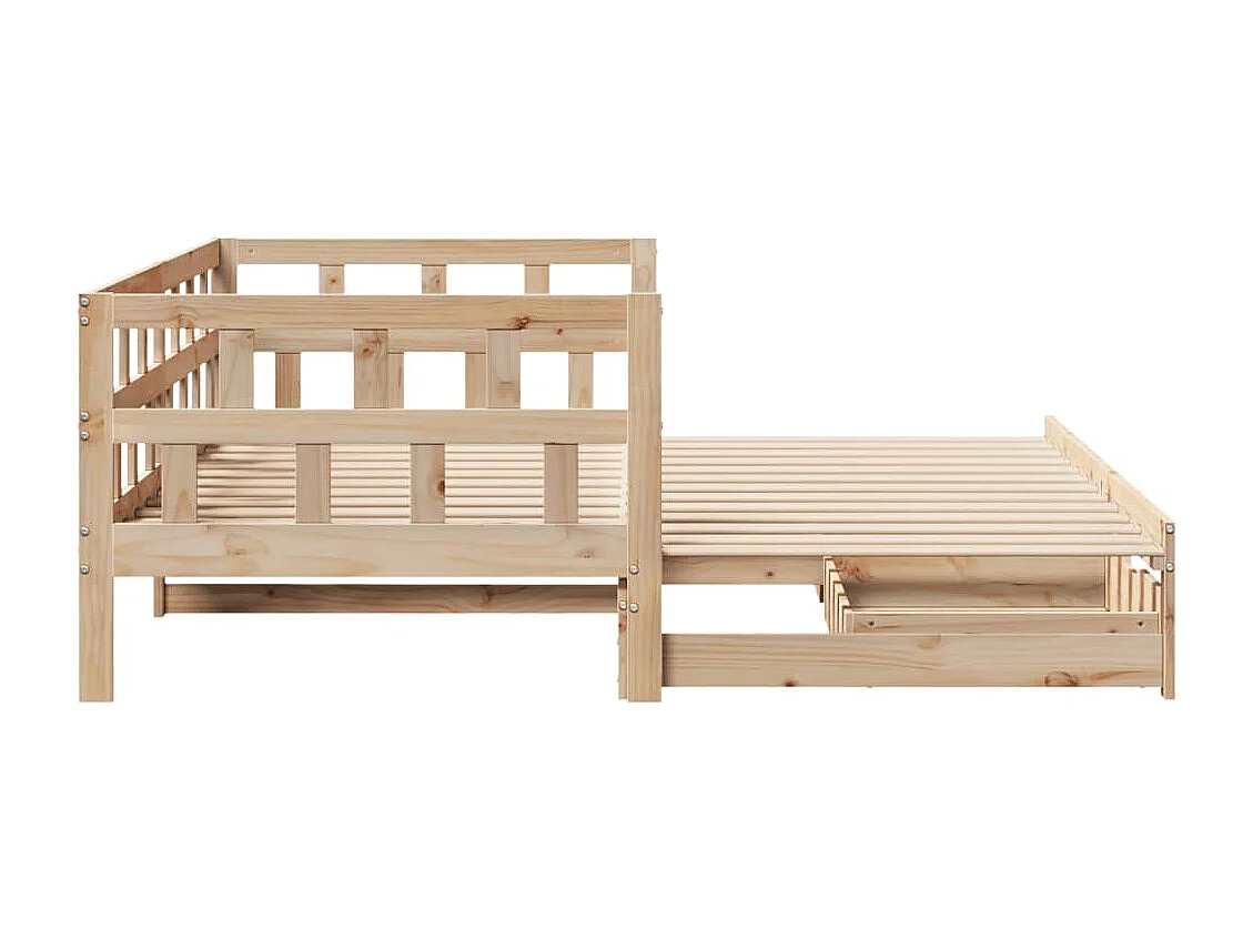 Slaapbank met onderschuifbed en lades zonder matras 80x200 cm