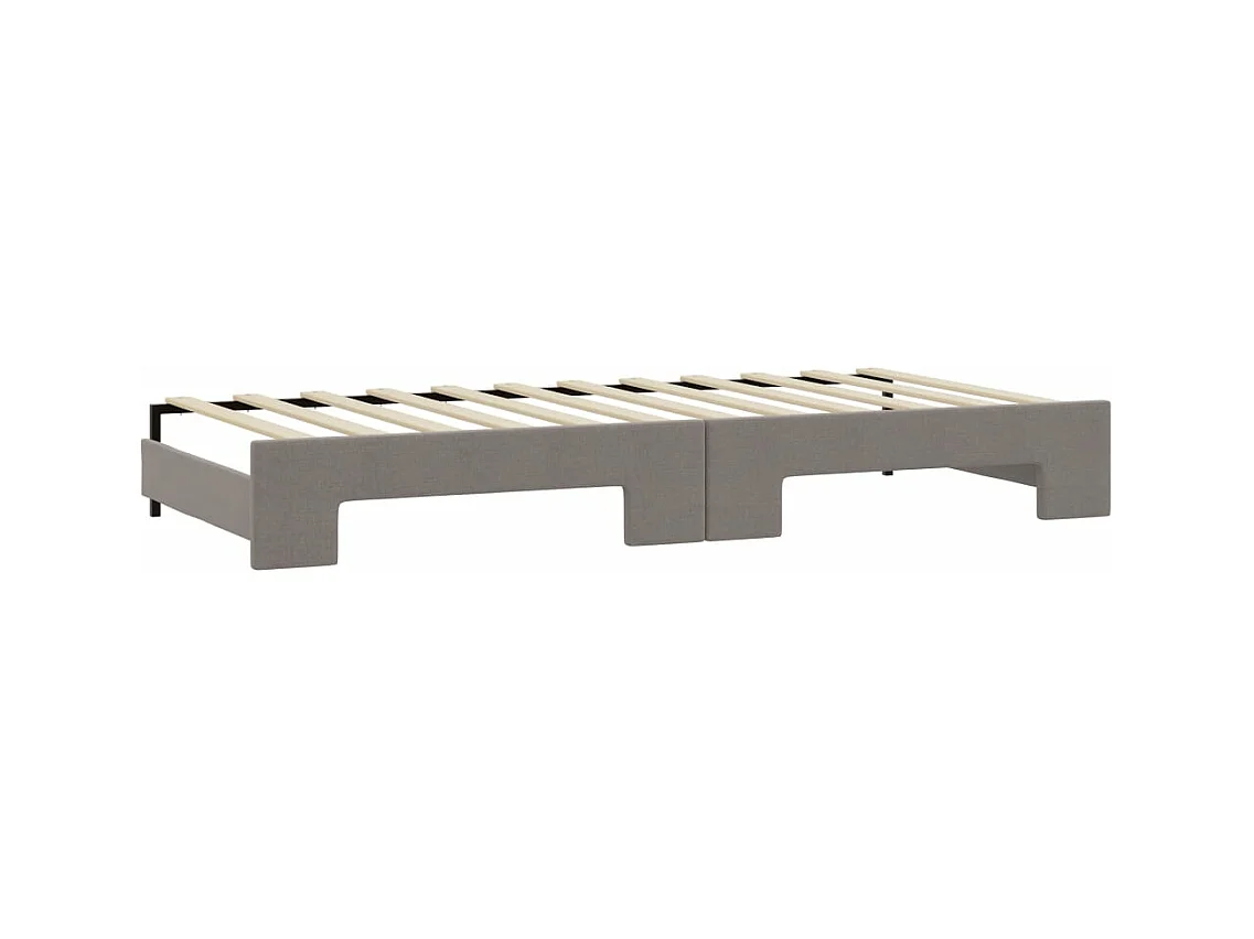 Slaapbank met onderschuifbed en lades 90x200 cm stof taupe