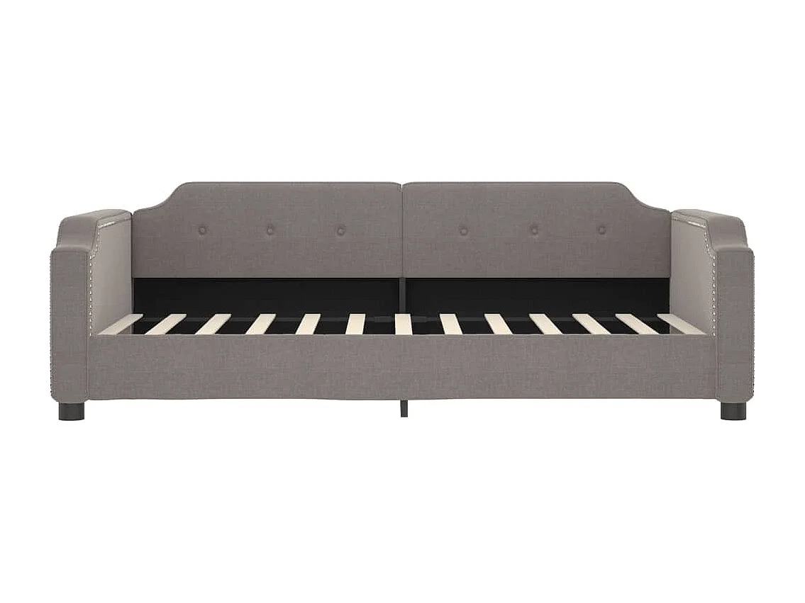 Slaapbank met onderschuifbed en lades 90x200 cm stof taupe