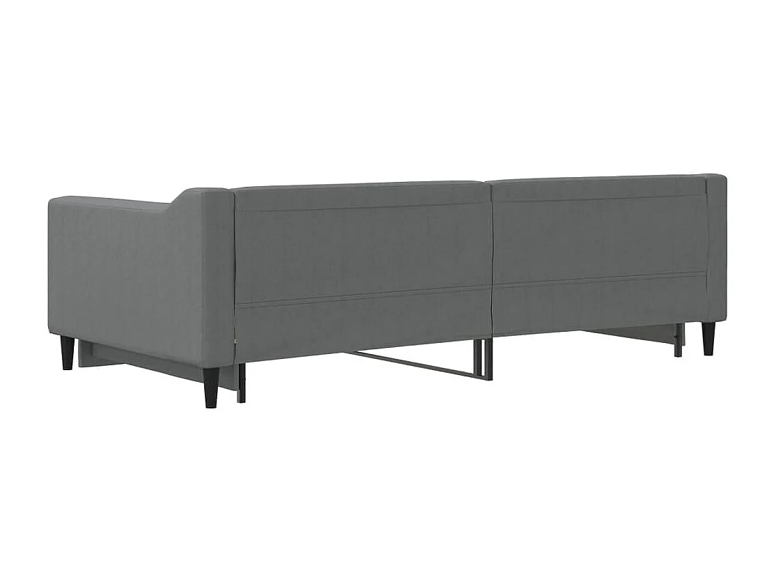 Slaapbank met onderschuifbed 100x200 cm stof donkergrijs