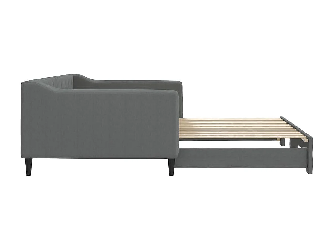 Sofá-cama com gavetão 100x200 cm tecido cinzento-escuro