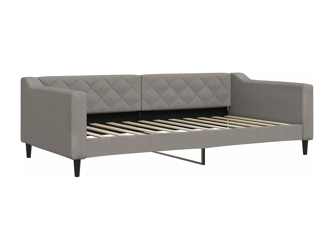 Slaapbank met onderschuifbed 100x200 cm stof taupe