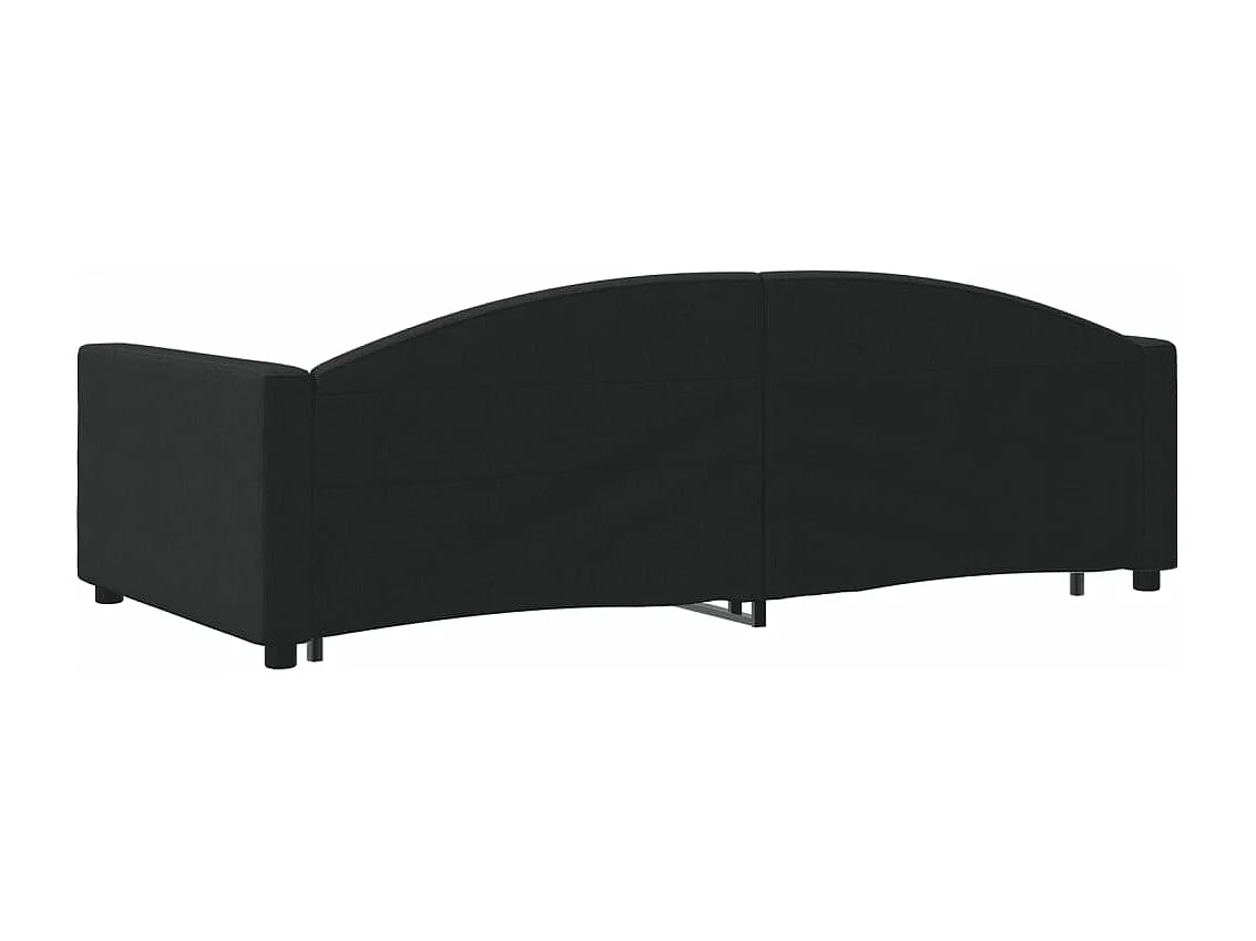 Slaapbank met onderschuifbed en lades 100x200 cm stof zwart