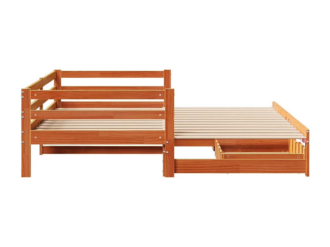 Sofá-cama com gavetão e gavetas 90x190 cm madeira de pinho