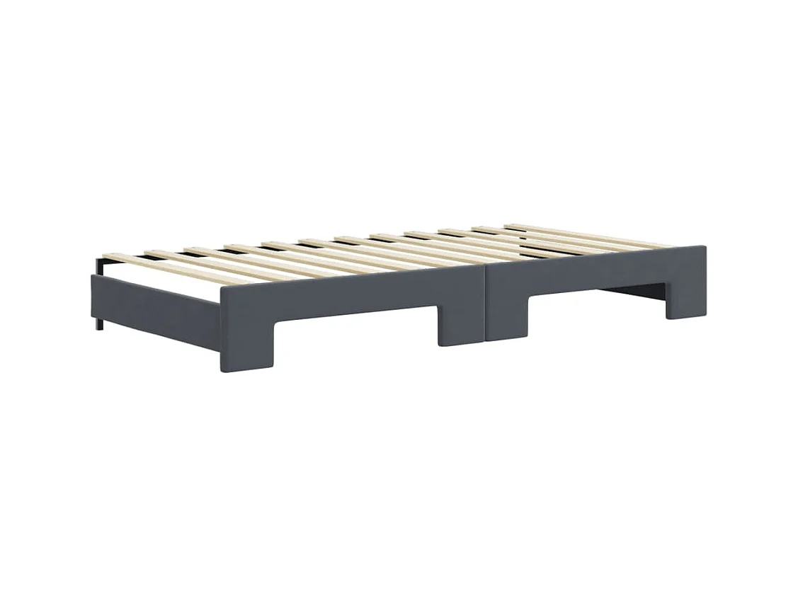 Slaapbank onderschuifbed lades 100x200 cm fluweel donkergrijs