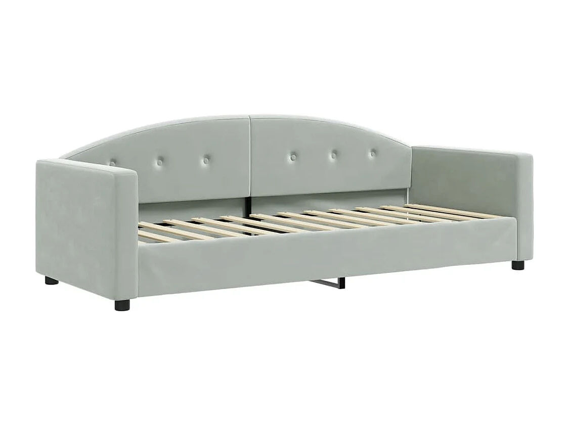 Slaapbank onderschuifbed en lades 80x200 cm fluweel lichtgrijs