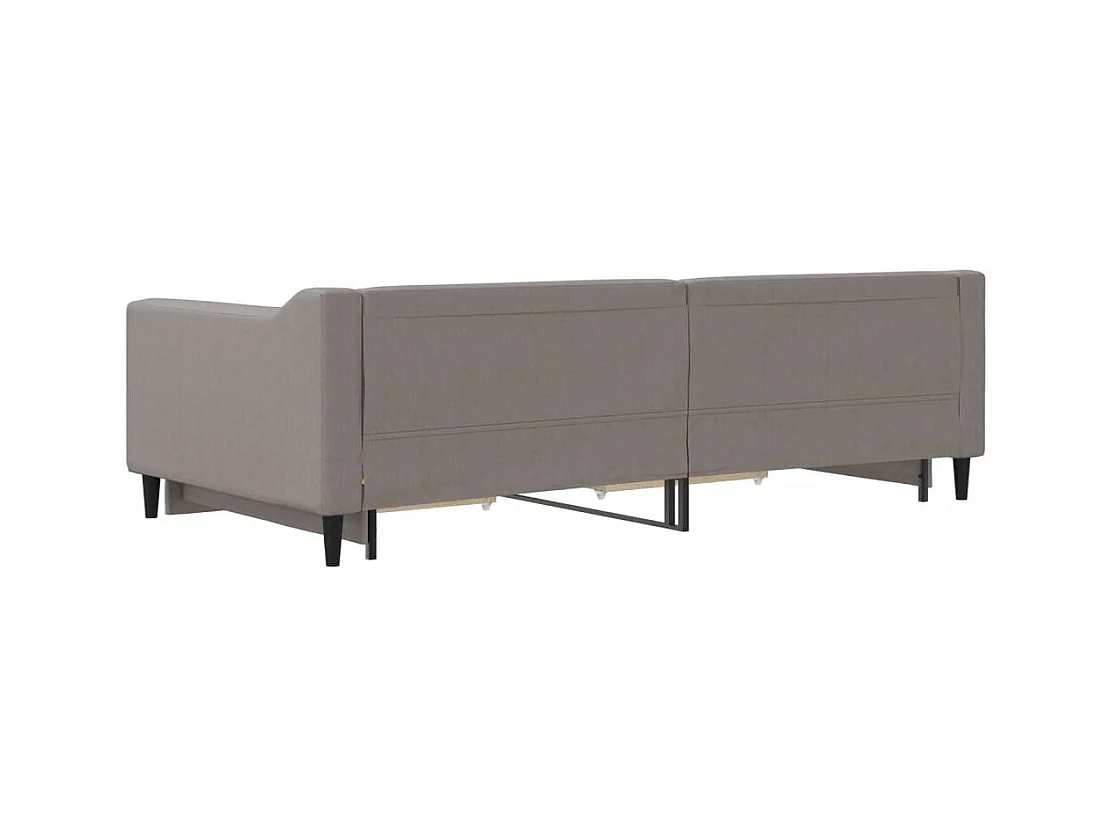 Slaapbank met onderschuifbed en lades 100x200 cm stof taupe