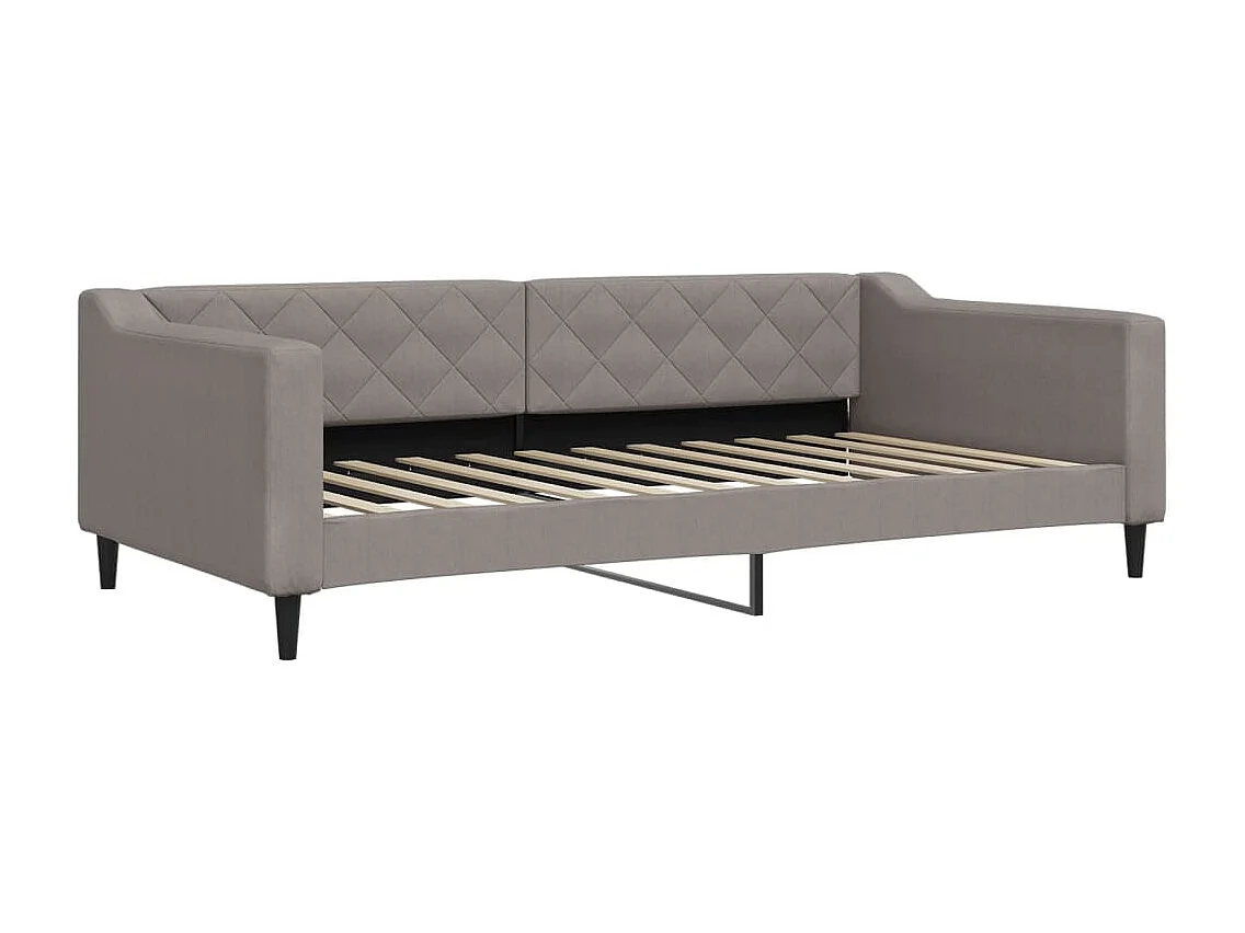 Slaapbank met onderschuifbed en lades 100x200 cm stof taupe