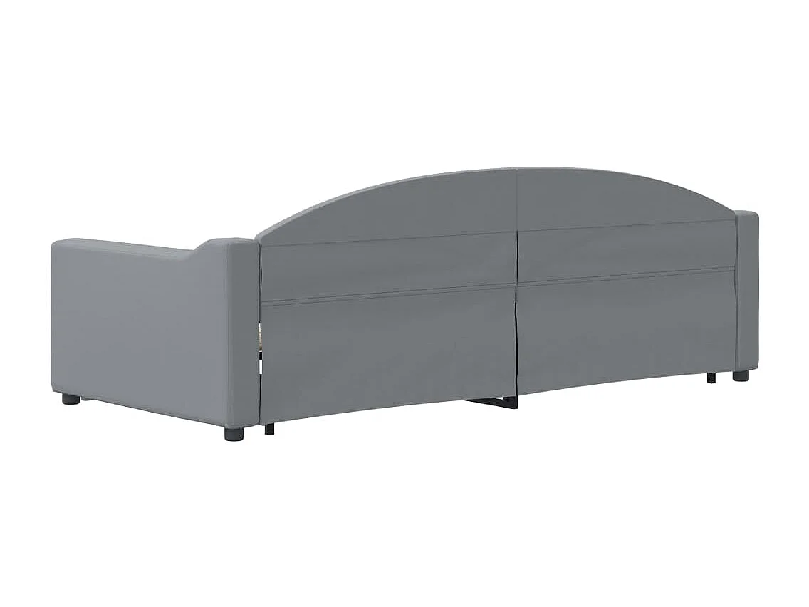 Slaapbank met onderschuifbed en lades 90x200 cm stof lichtgrijs