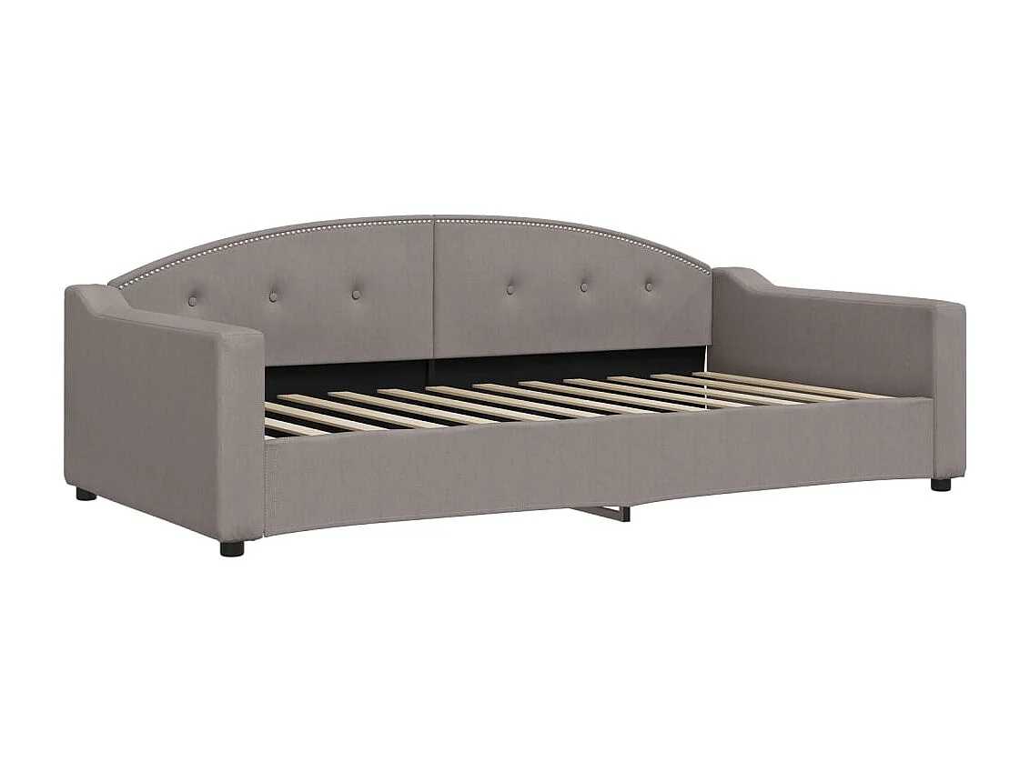 Slaapbank met onderschuifbed en lades 100x200 cm stof taupe