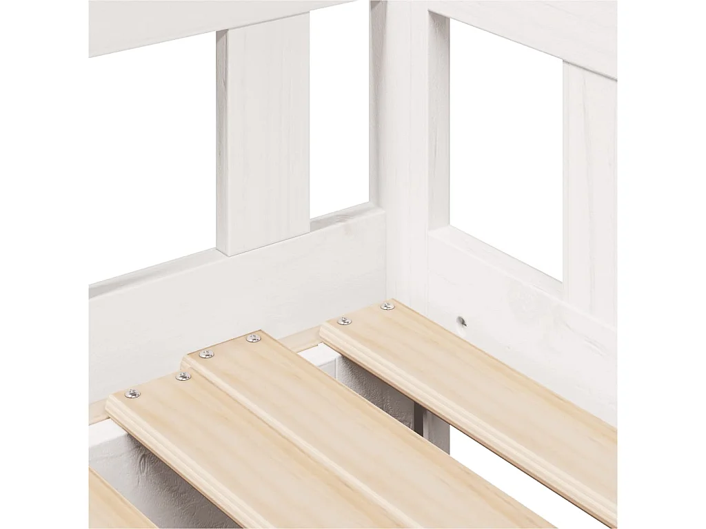 Slaapbank met onderschuifbed/lades zonder matras 80x200 cm wit