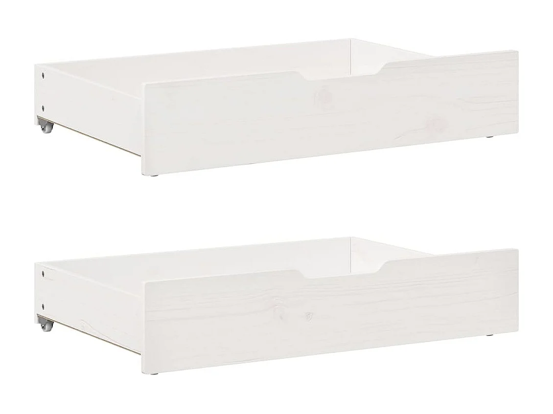 Slaapbank met onderschuifbed/lades zonder matras 80x200 cm wit