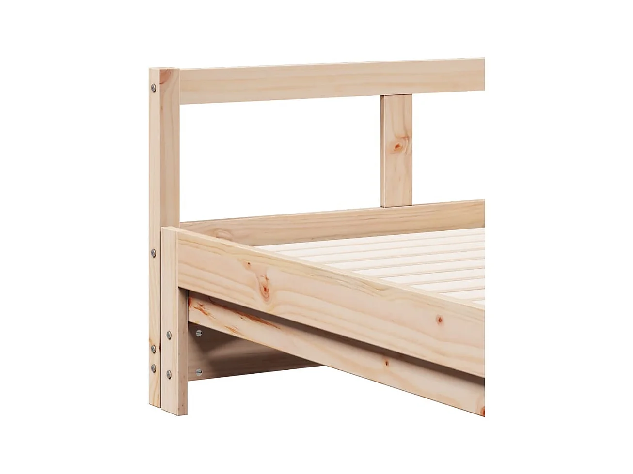 Slaapbank met onderschuifbed en matras 90x200 cm grenenhout