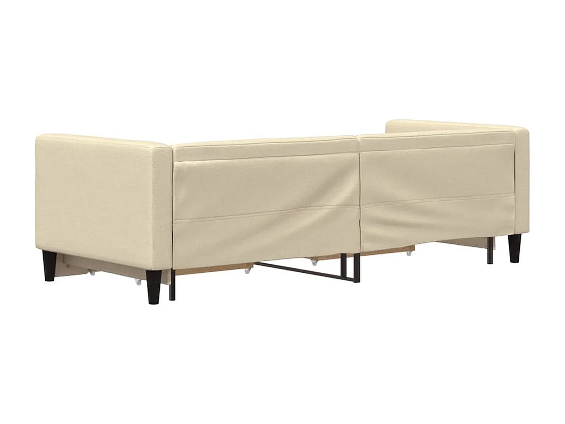 Slaapbank met onderschuifbed en lades 80x200 cm stof crèmekleur