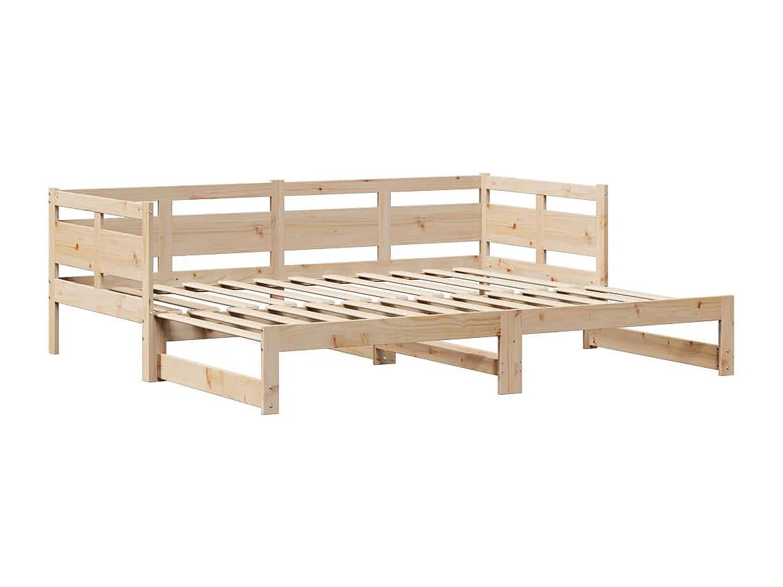 Slaapbank met onderschuifbed en lades zonder matras 80x200 cm