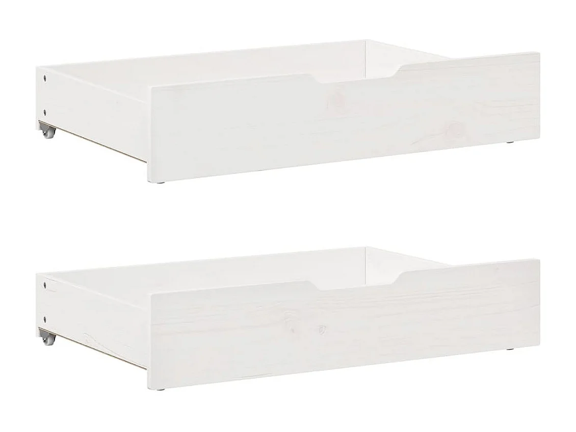 Slaapbank met onderschuifbed/lades zonder matras 80x200 cm wit