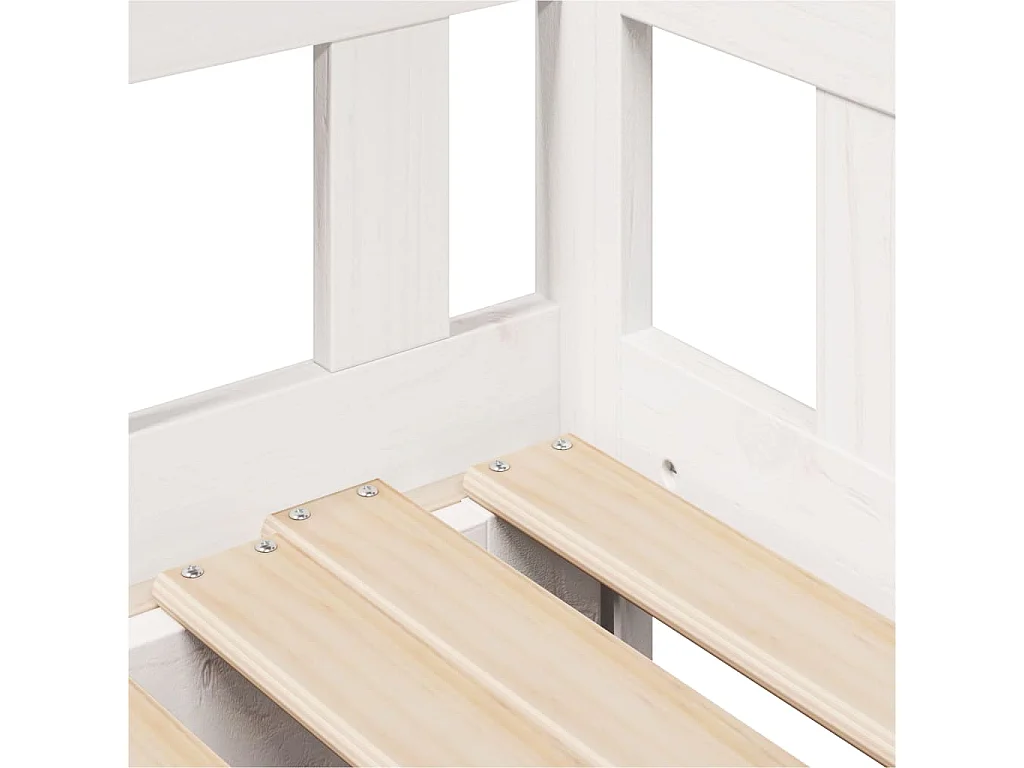 Slaapbank met onderschuifbed/lades zonder matras 90x190 cm wit