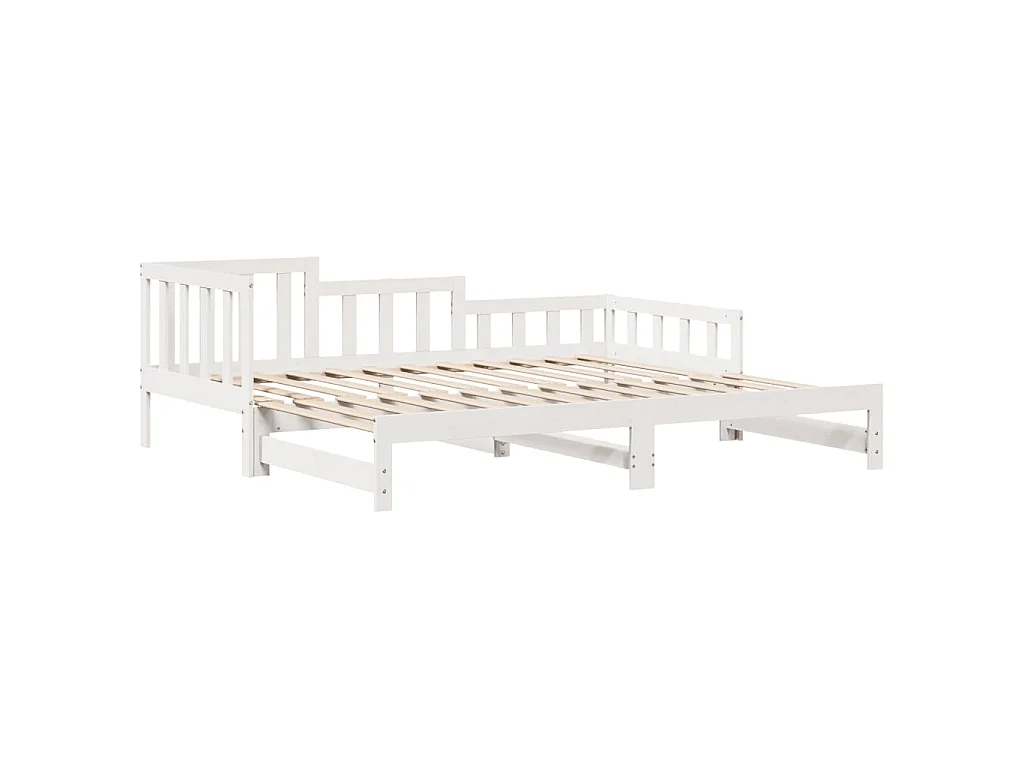 Sofá cama nido con cajones madera maciza pino blanca 90x190 cm