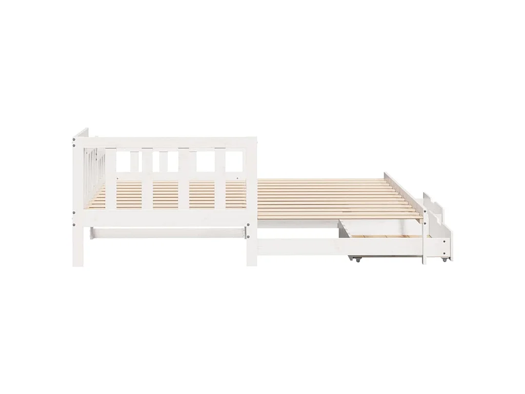Sofá cama nido con cajones madera maciza pino blanca 90x190 cm