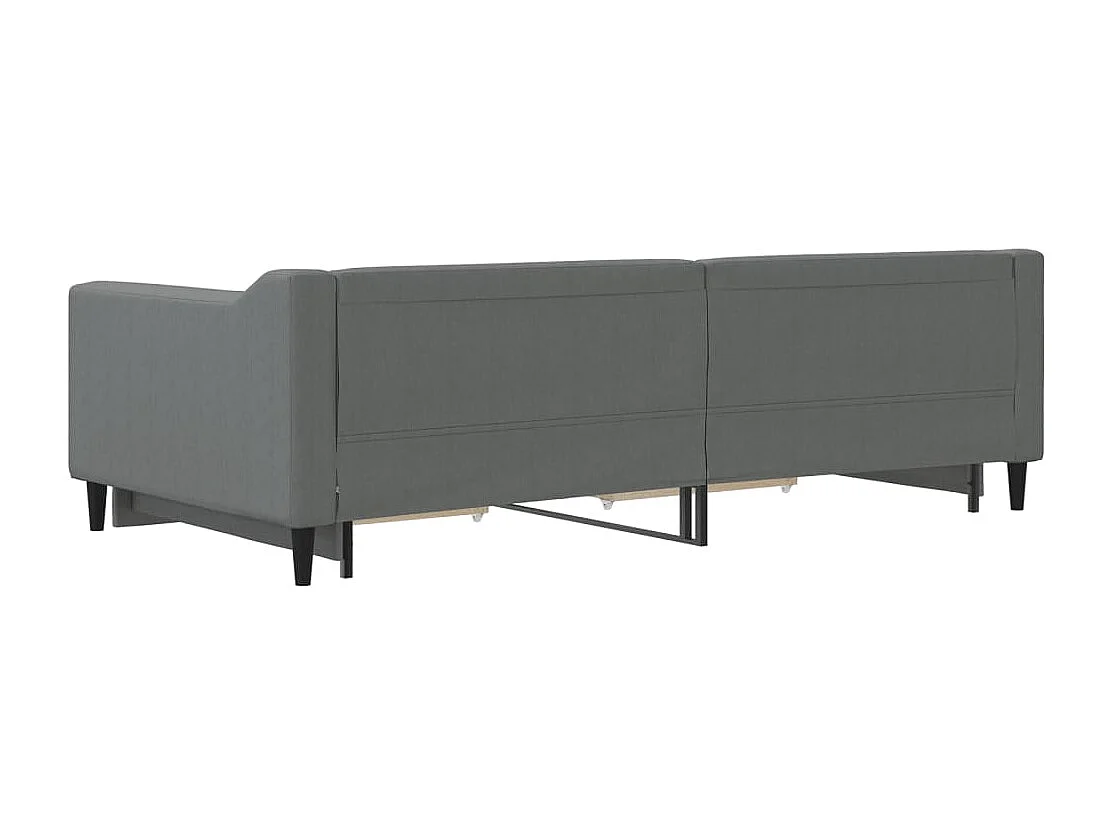 Slaapbank onderschuifbed en lades 100x200 cm stof donkergrijs