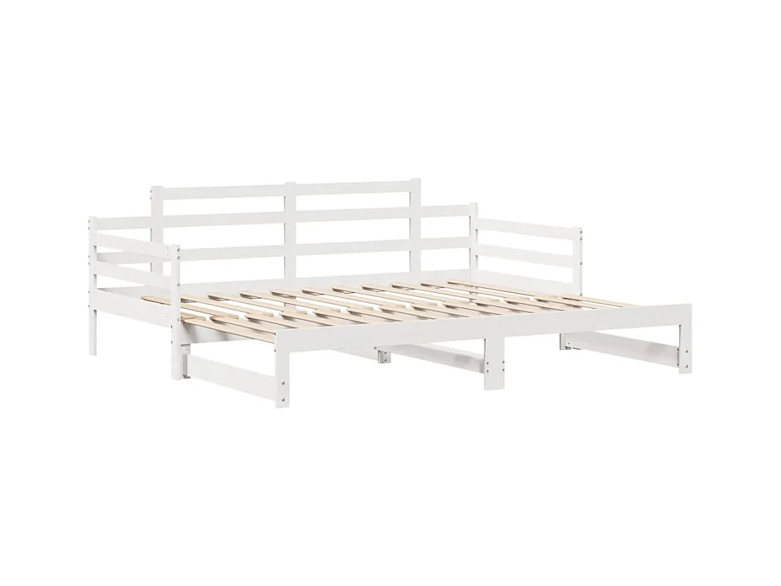 Sofá cama nido con cajones madera maciza pino blanca 90x190 cm