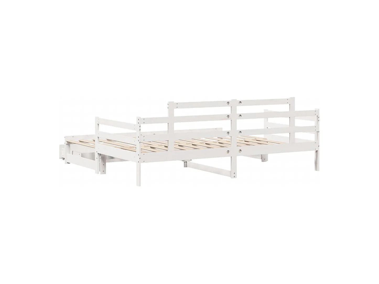 Sofá cama nido con cajones madera maciza pino blanca 90x190 cm